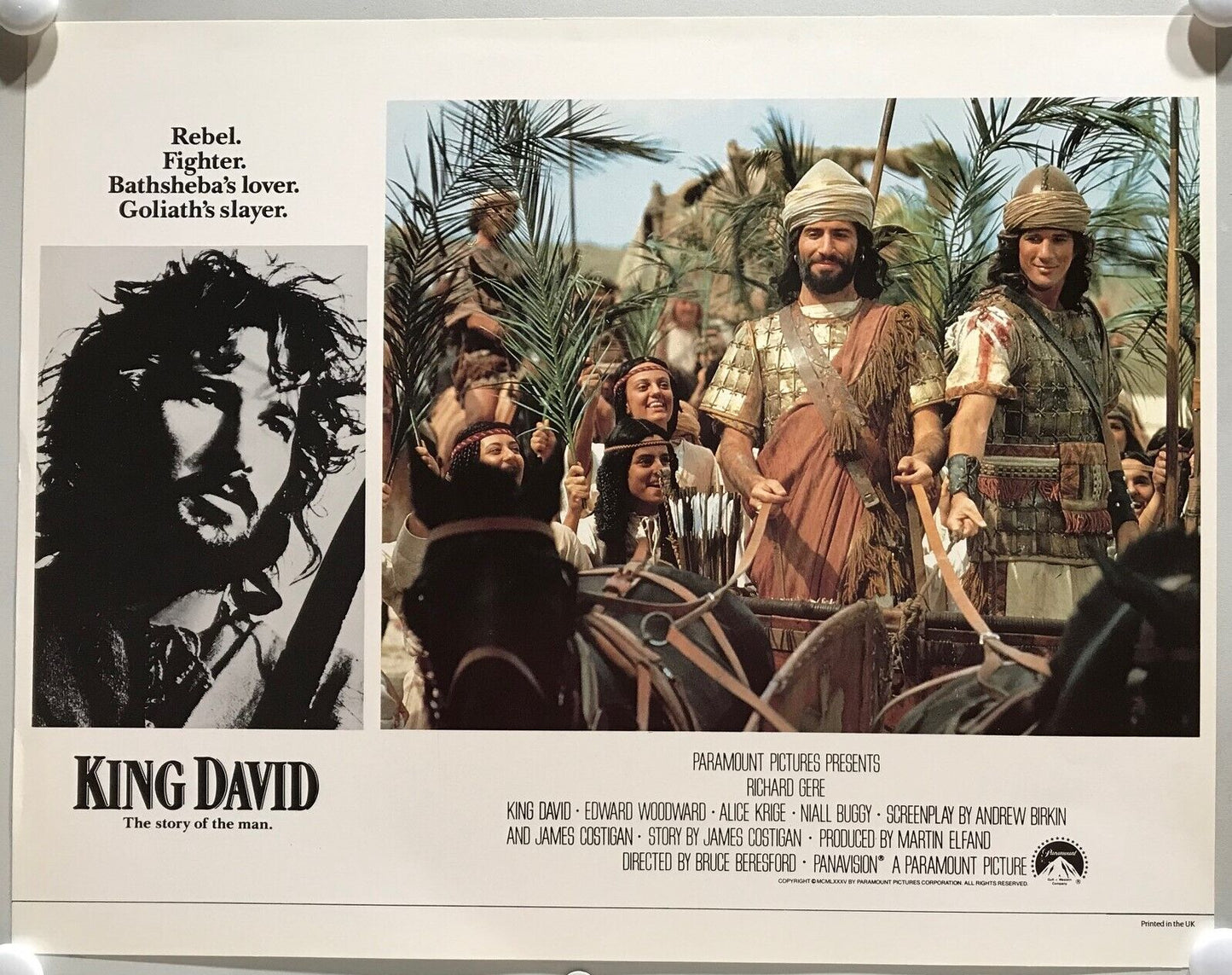 ORIGINAL LOBBY CARDS - KING DAVID - 1985 - set of 8