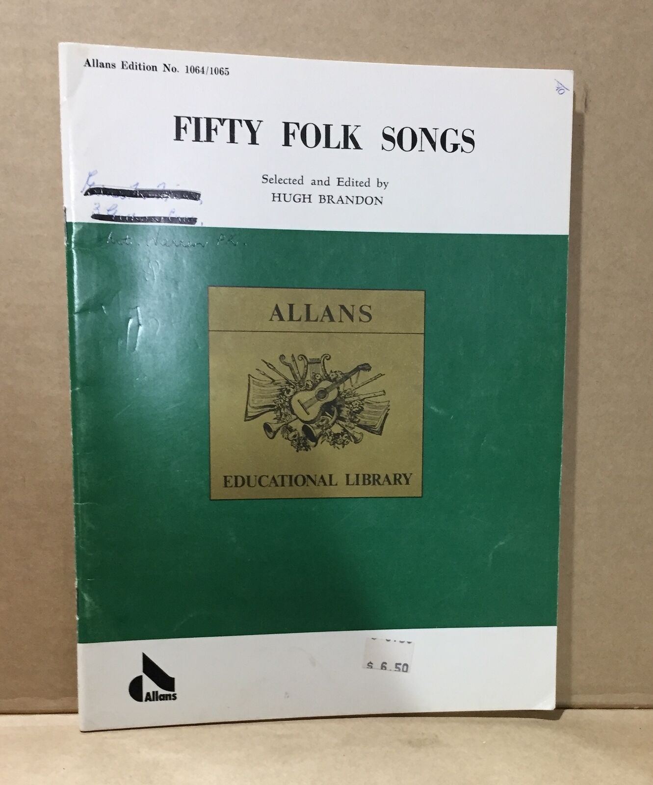 MUSIC SHEET - FIFTY FOLK SONGS HUGH BRANDON ALLANS LIBRARY
