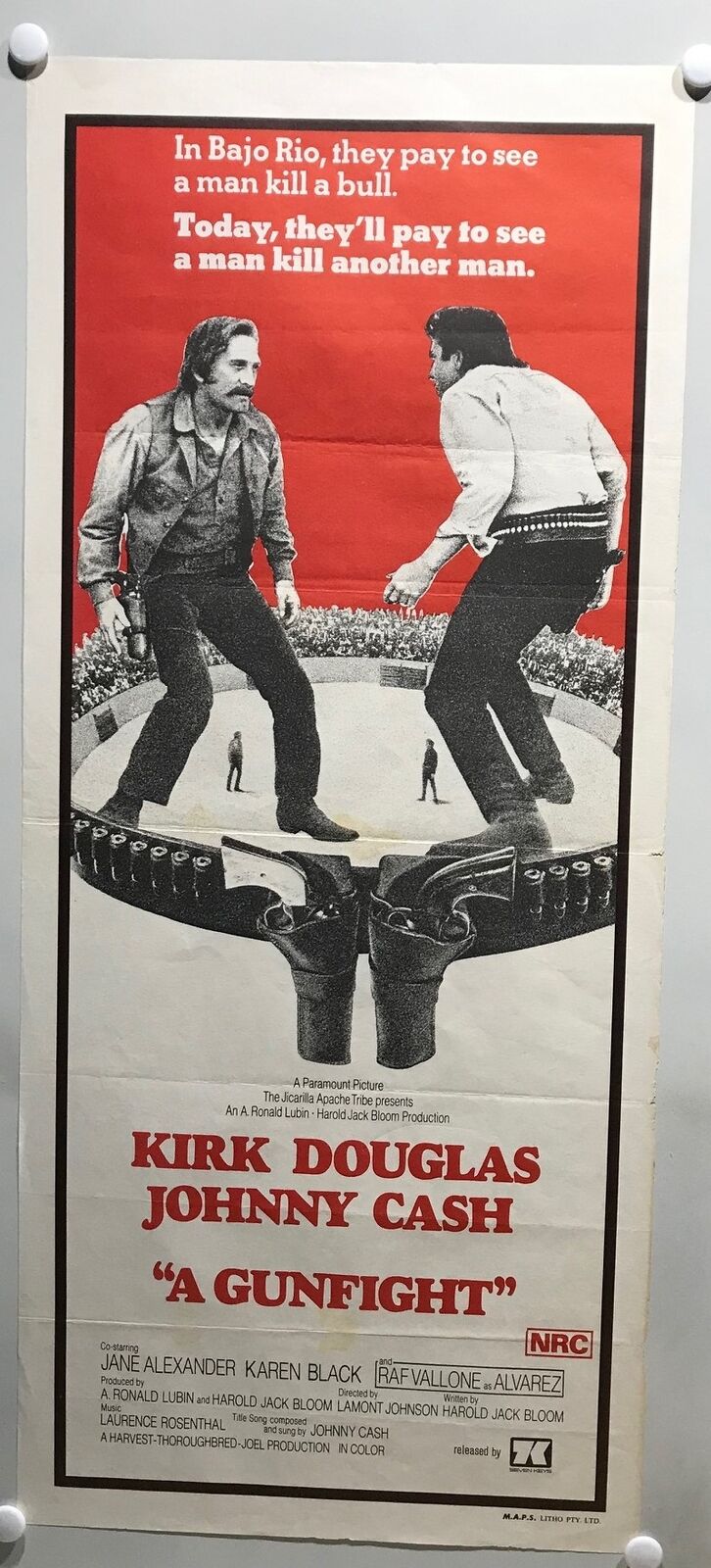 ORIGINAL DAYBILL MOVIE POSTER - A GUNFIGHT - 1971