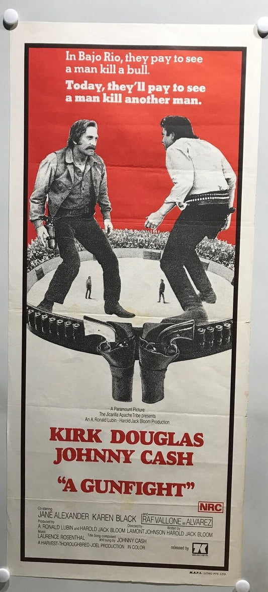 ORIGINAL DAYBILL MOVIE POSTER - A GUNFIGHT - 1971