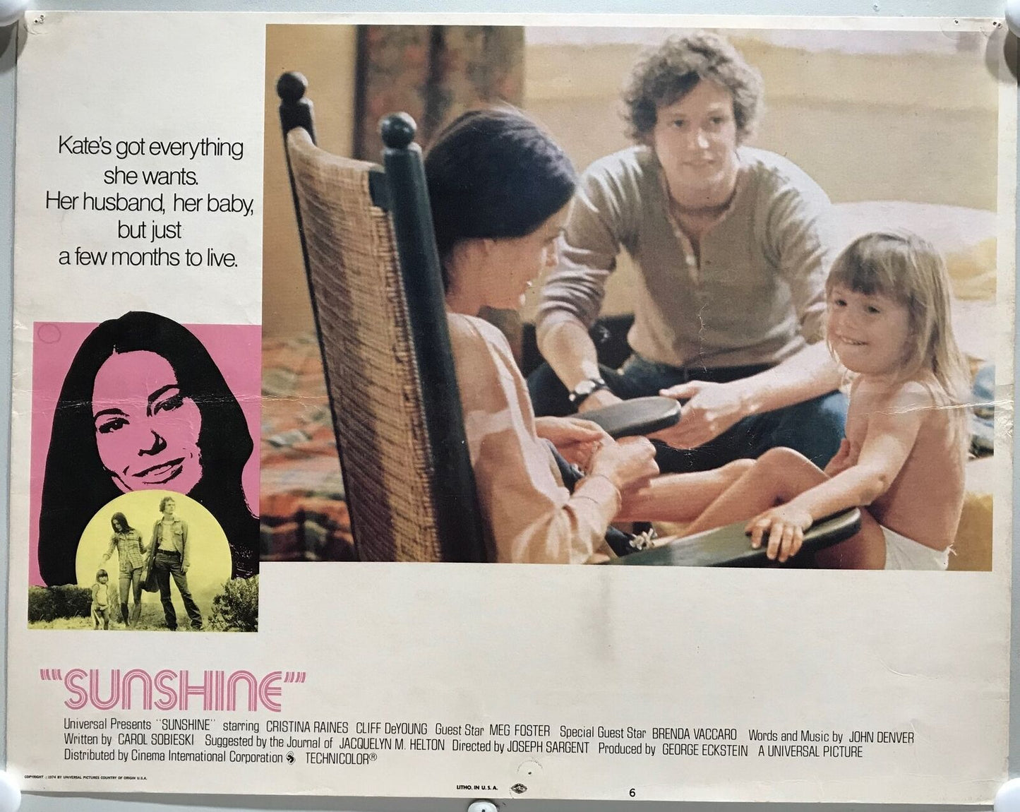 ORIGINAL LOBBY CARDS - SUNSHINE - 1973 - set of 8