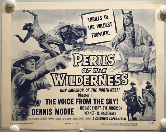 ORIGINAL SERIAL LOBBY CARD - PERILS OF THE WILDERNESS (a) - 1956 - Ch 1