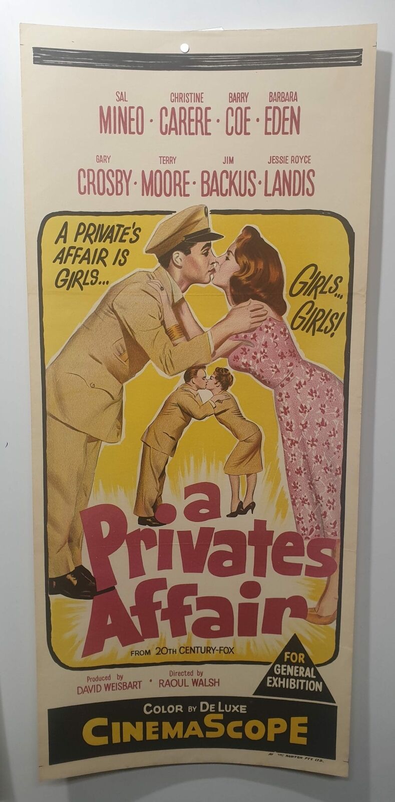 ORIGINAL DAYBILL MOVIE POSTER - A PRIVATES AFFAIR - 1959