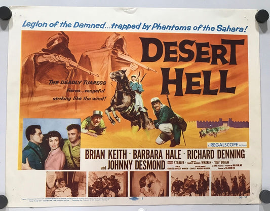 ORIGINAL LOBBY CARDS - DESERT HELL (b) - 1958 - set of 8