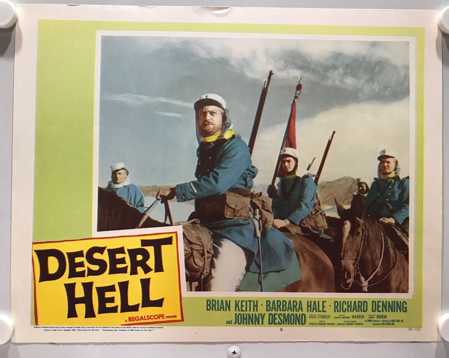 ORIGINAL LOBBY CARDS - DESERT HELL (b) - 1958 - set of 8