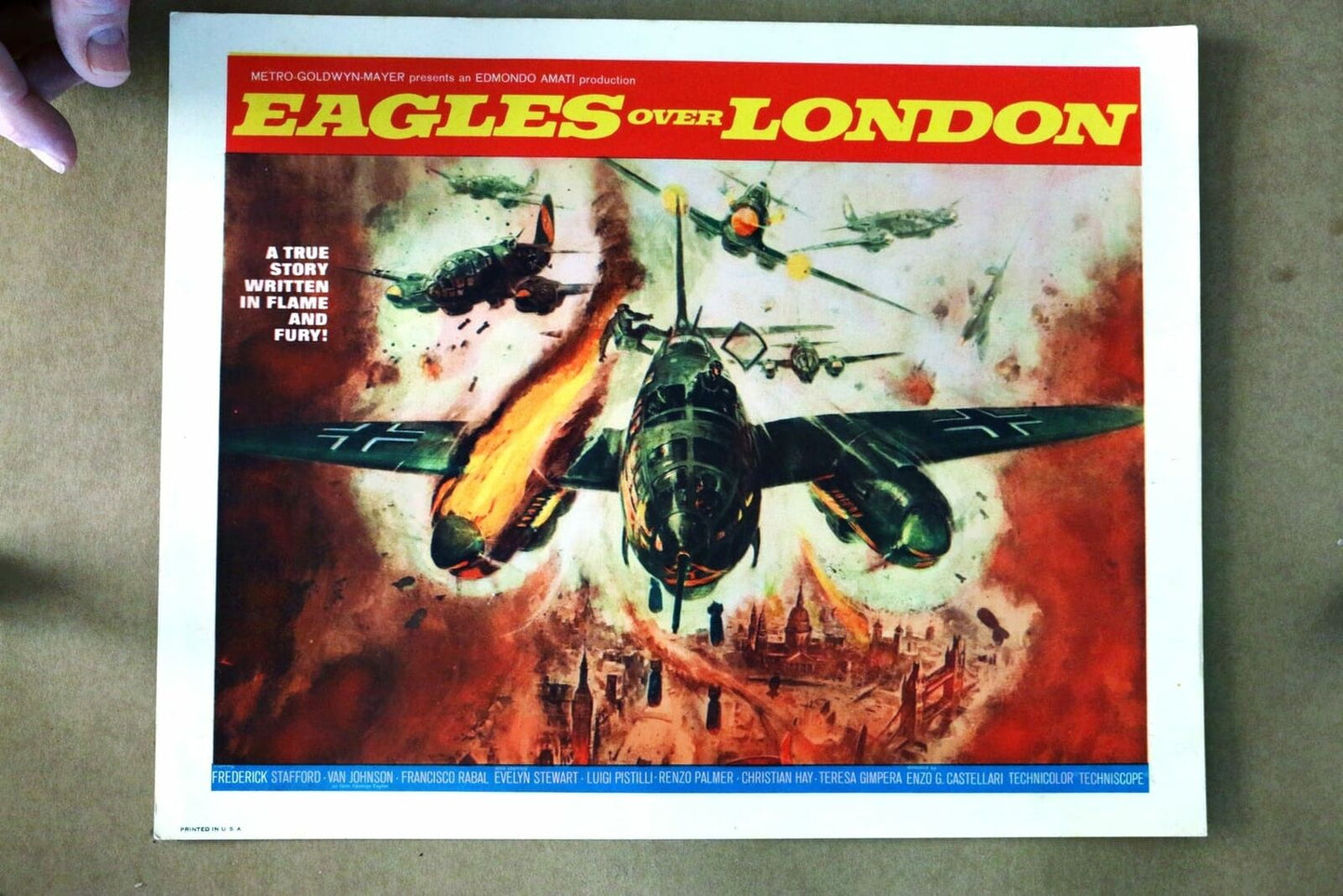 ORIGINAL LOBBY CARD - EAGLES OVER LONDON - 1969 - title card