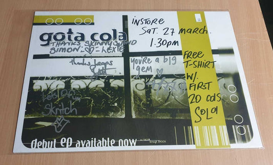 MUSIC PROMO POSTER - SIGNED - GOTA COLA - AUSTRALIAN TOUR