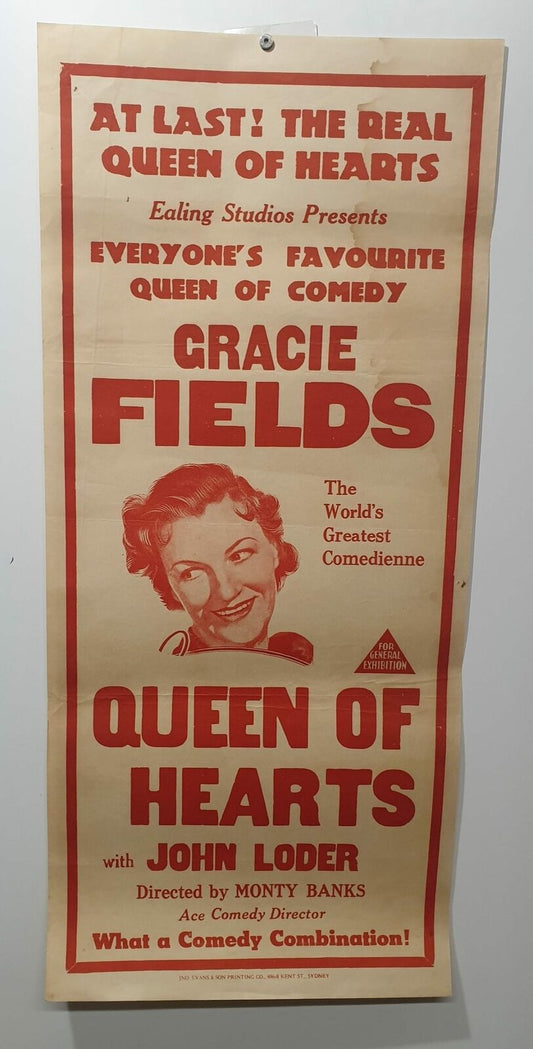 ORIGINAL DAYBILL MOVIE POSTER -  QUEEN OF HEARTS - AUSTRALIAN