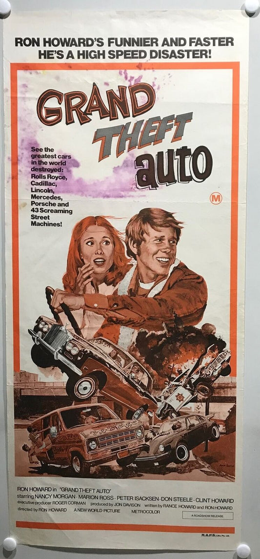 ORIGINAL DAYBILL MOVIE POSTER - GRAND THEFT AUTO - 1977