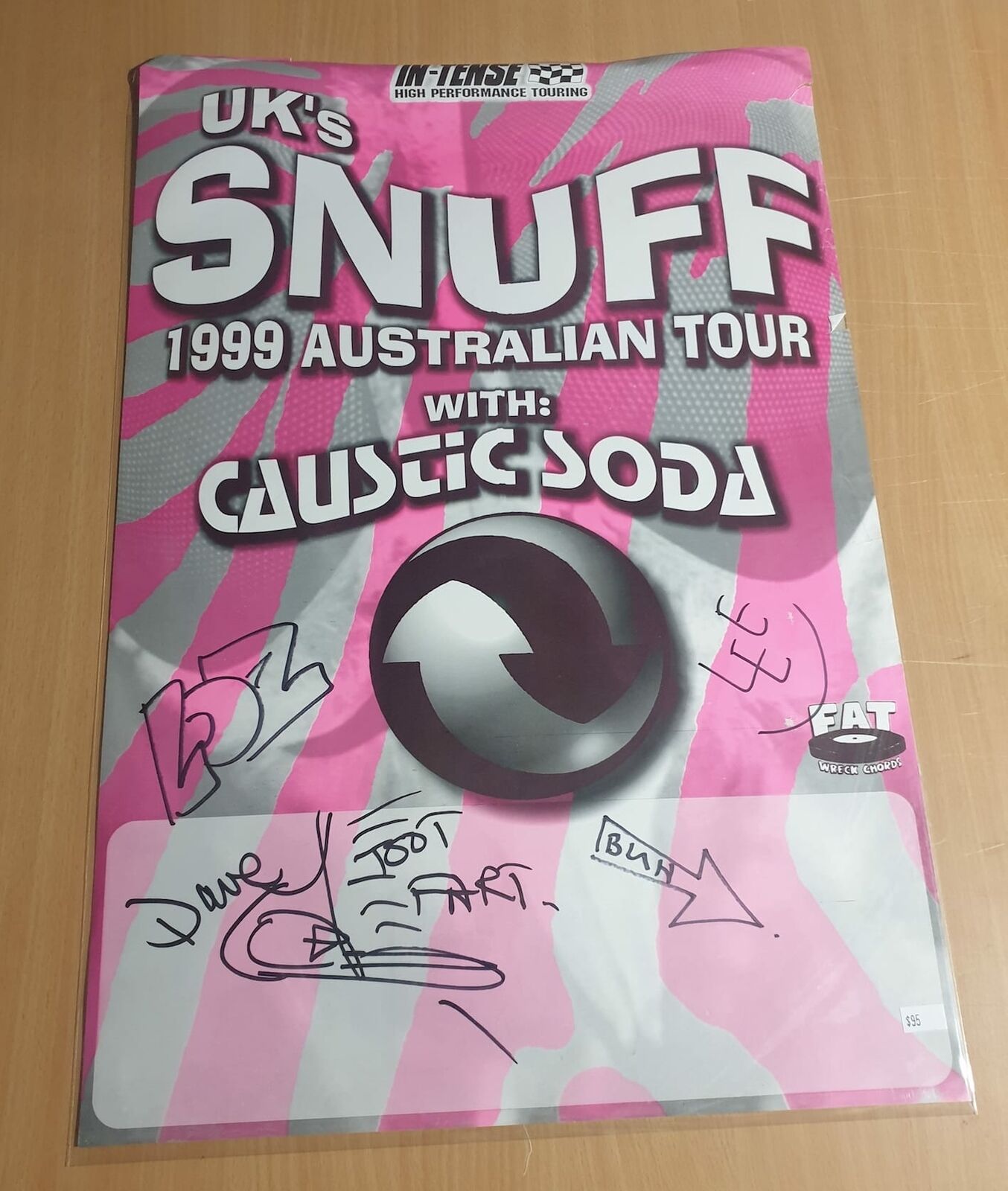 MUSIC PROMO POSTER - SNUFF UK 1999 CAUSTIC SODA SIGNED