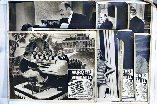 ORIGINAL LOBBY CARDS - MURDER AT THE WINDMILL - 1949 - UK - set of 8