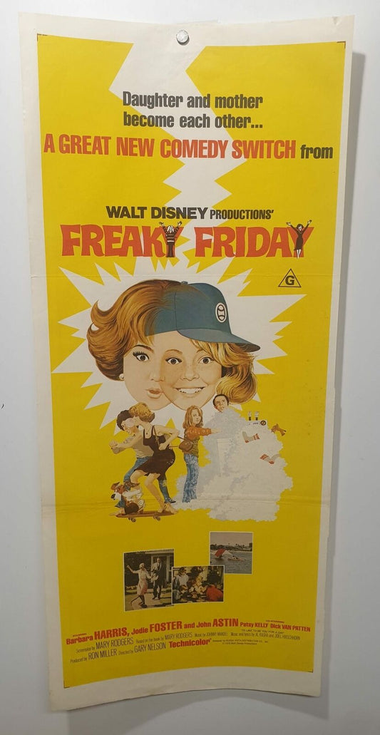 ORIGINAL DAYBILL MOVIE POSTER - FREAKY FRIDAY - A Walt Disney Production