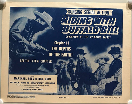 ORIGINAL SERIAL LOBBY CARD - RIDING WITH BUFFALO BILL (a) - 1954 - Ch 11 "The...