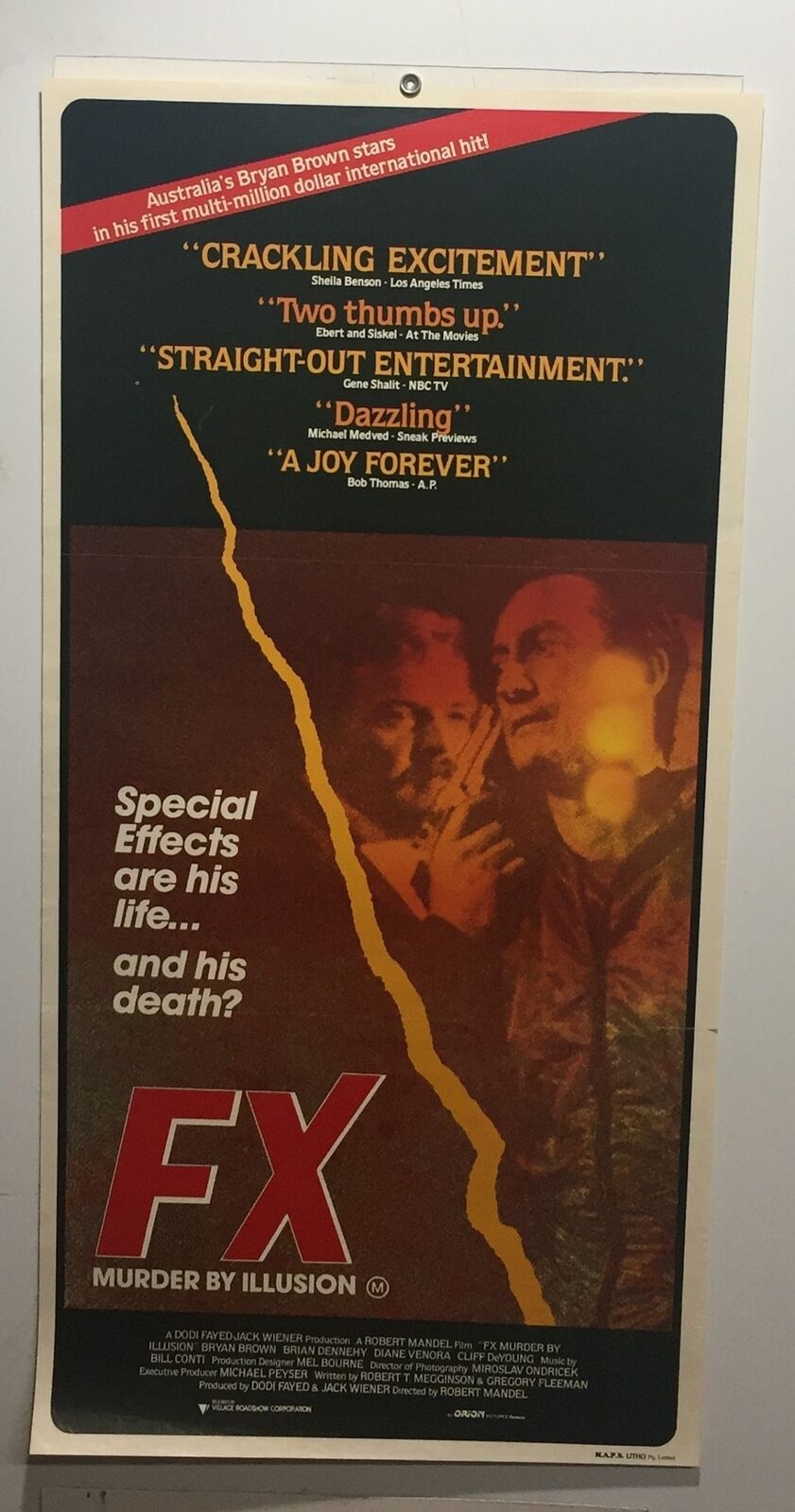 ORIGINAL DAYBILL MOVIE POSTER - FX - Murder By Illusion - AUSTRALIAN