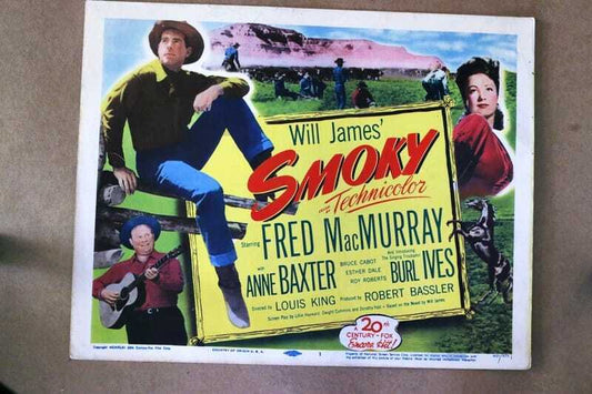 ORIGINAL LOBBY CARD - SMOKY - R1951 - title card -  Fred MacMurray, Ann Baxter, Burl Ives