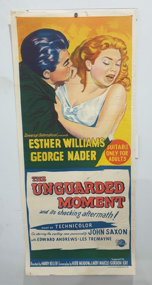 ORIGINAL DAYBILL MOVIE POSTER - THE UNGUARDED MOMENT - 1956