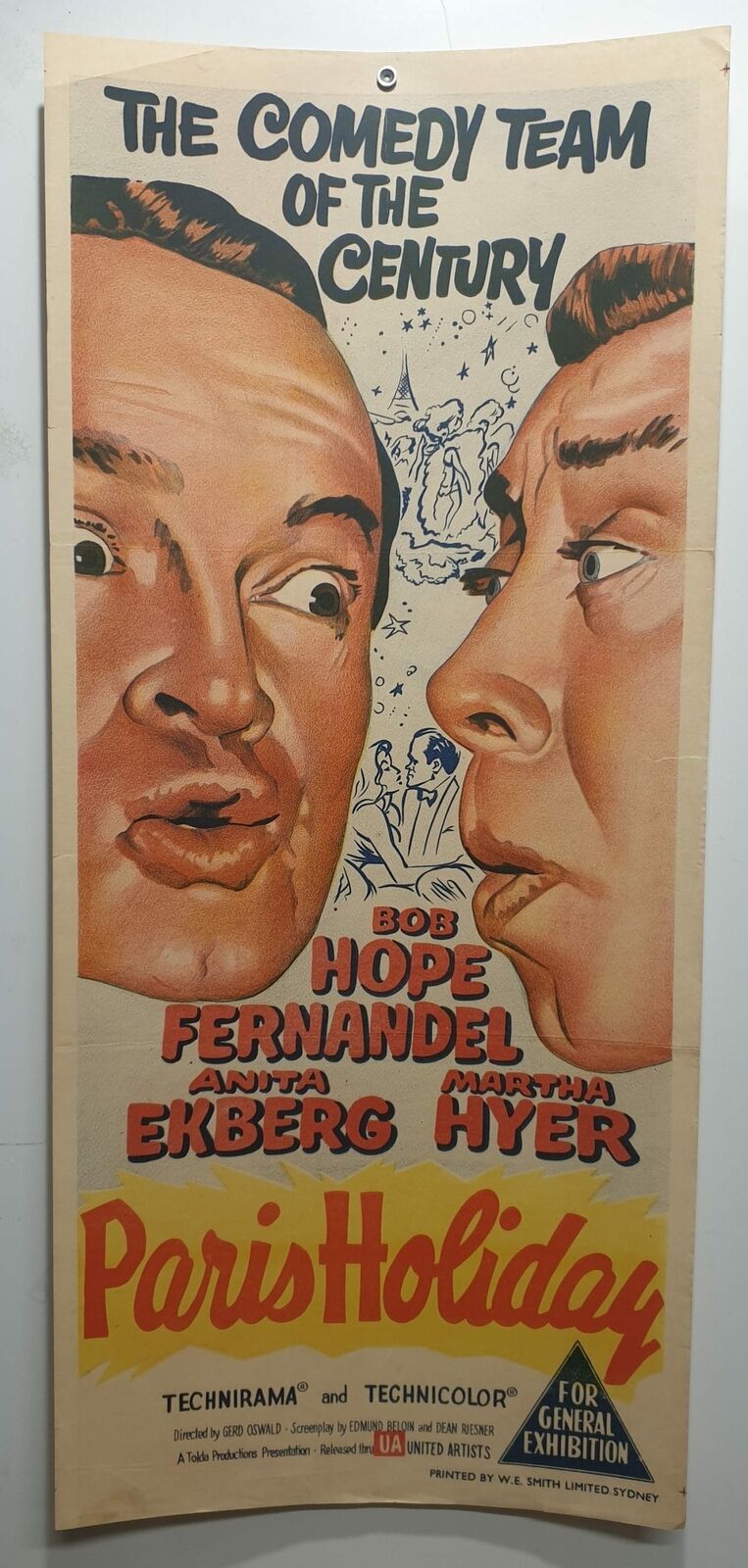 ORIGINAL DAYBILL MOVIE POSTER - PARIS HOLIDAY