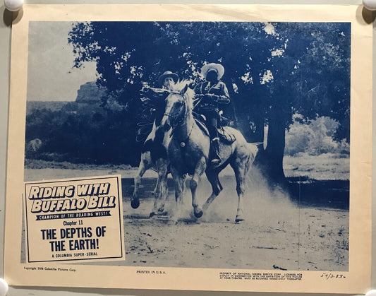 ORIGINAL SERIAL LOBBY CARD - RIDING WITH BUFFALO BILL (b) - 1954 - Ch 11 "The...