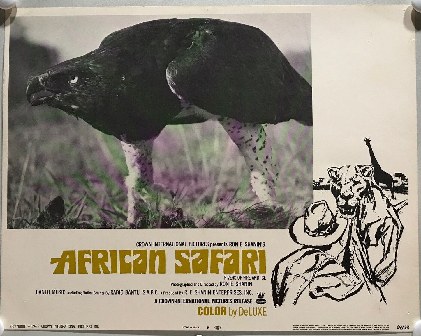 ORIGINAL LOBBY CARDS - AFRICAN SAFARI - 1969 - set of 8