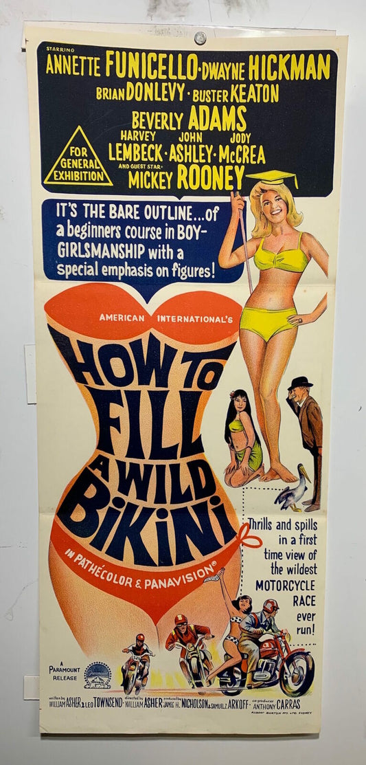 ORIGINAL DAYBILL MOVIE POSTER - HOW TO FILL A WILD BIKINI