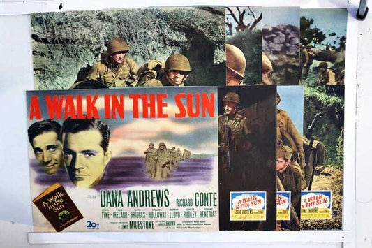 ORIGINAL LOBBY CARDS - A WALK IN THE SUN - 1945 - set of 8