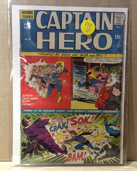 COMIC BOOK - CAPTAIN HERO 1967 NO.3 ARCHIE