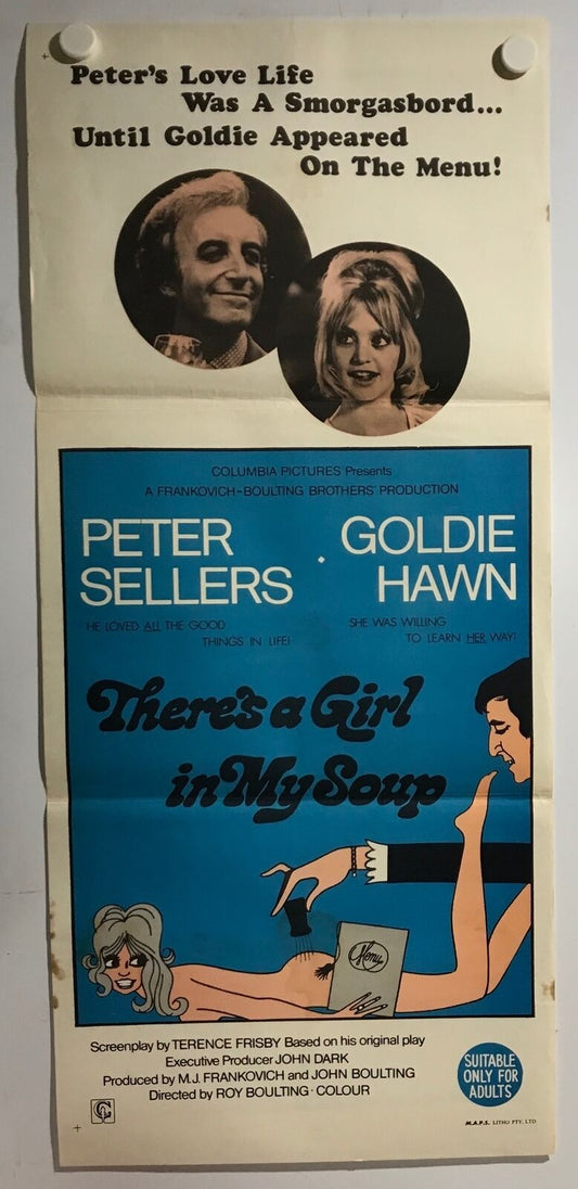 ORIGINAL DAYBILL MOVIE POSTER - THERE'S A GIRL IN MY SOUP - 1970