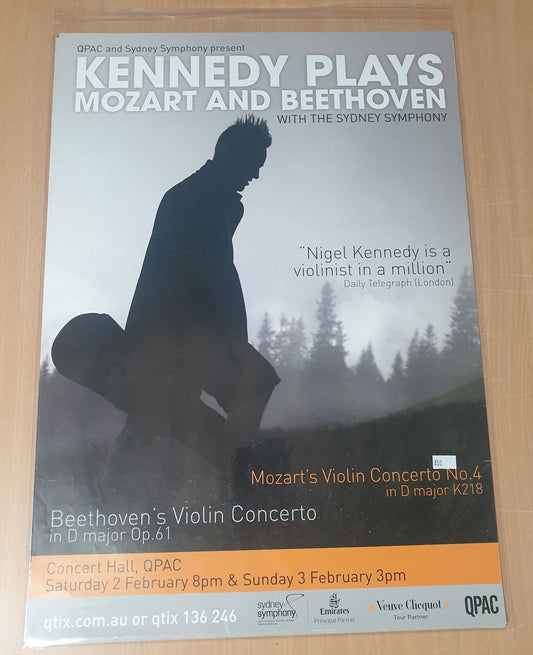 MUSIC PROMO POSTER - KENNEDY PLAYS - MOZART BEETHOVEN VIOLIN CONCERTO