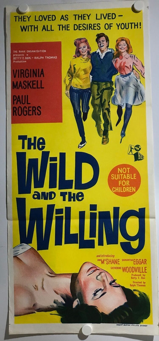 ORIGINAL DAYBILL MOVIE POSTER - THE WILD AND THE WILLING - 1962