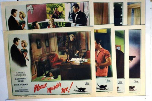 ORIGINAL LOBBY CARDS - PLEASE MURDER ME - 1956 - set of 8