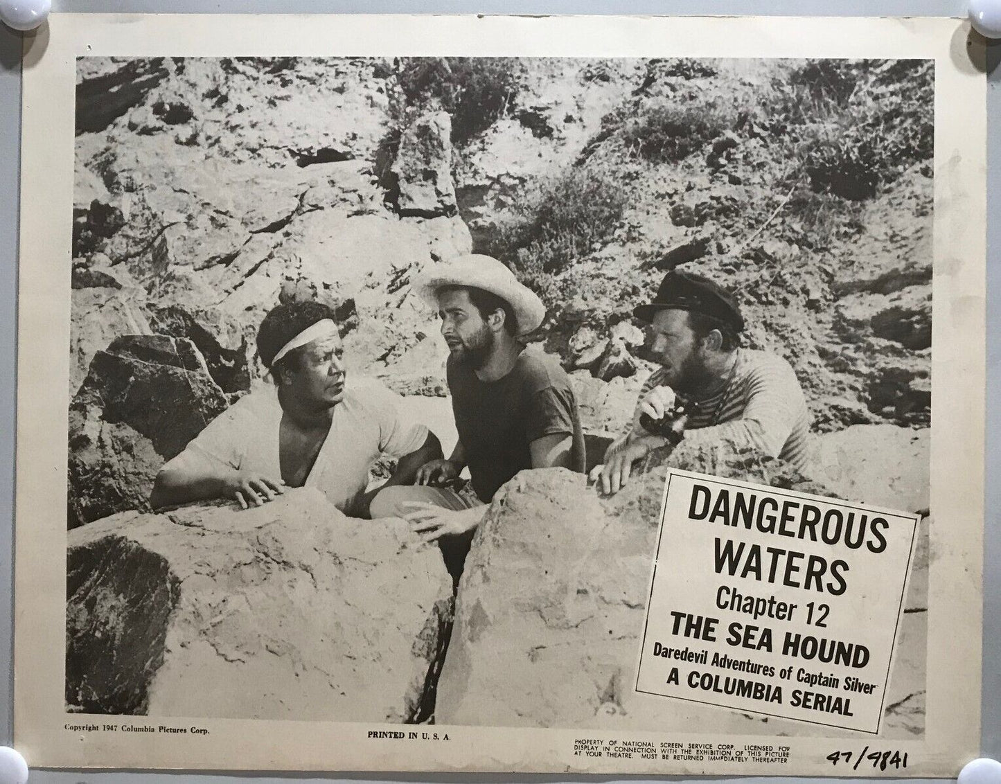 ORIGINAL SERIAL LOBBY CARD - THE SEA HOUND - 1947 - Ch 12 "Dangerous Waters" ...