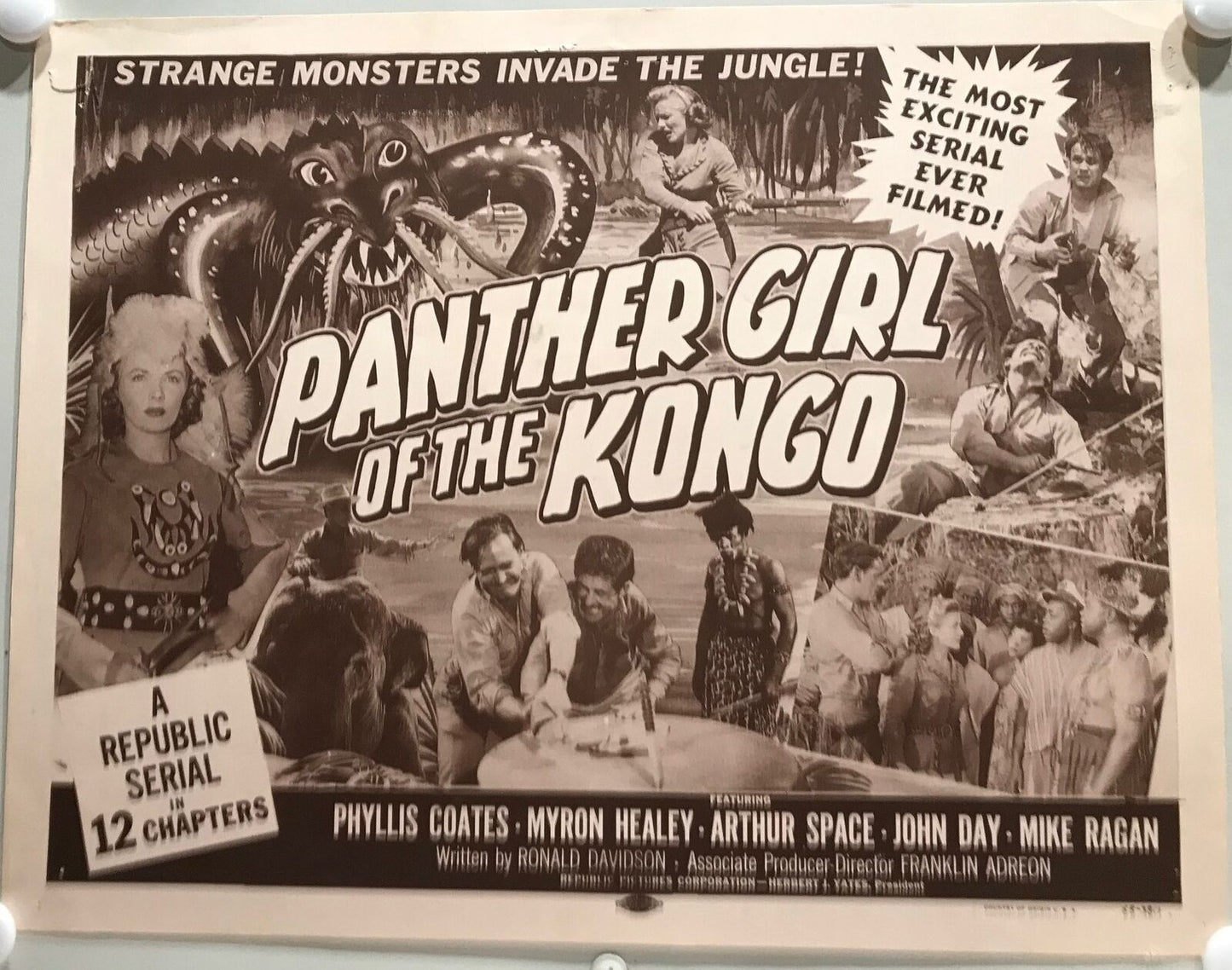 ORIGINAL SERIAL LOBBY CARD - PANTHER GIRL OF THE KONGO (b) - 1955 - Main Titl...