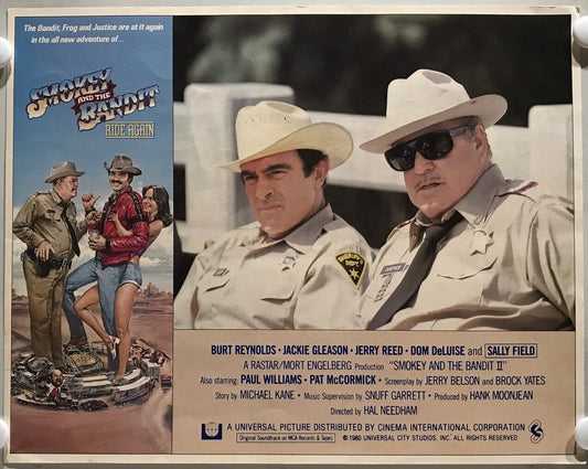 ORIGINAL LOBBY CARD - SMOKEY AND THE BANDIT - RIDE AGAIN (c) - 1980 - title card -  Burt Reynolds, Sally Field, Jerry Reed, Jackie Gleason