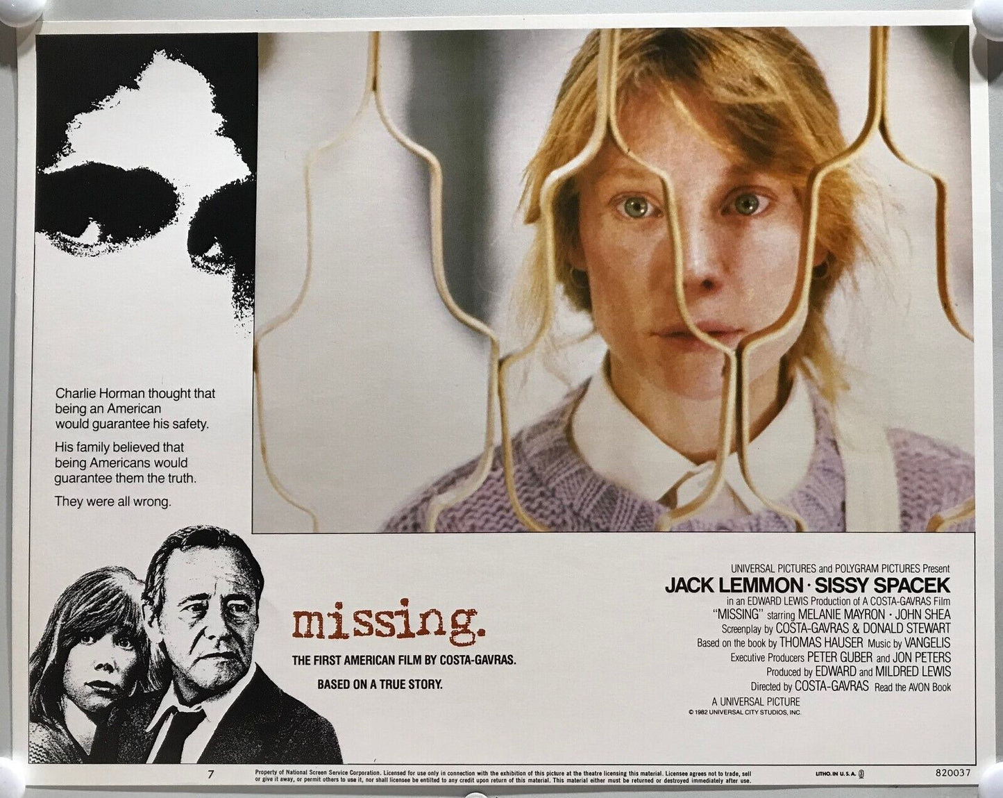 ORIGINAL LOBBY CARDS - MISSING - 1982 - set of 8