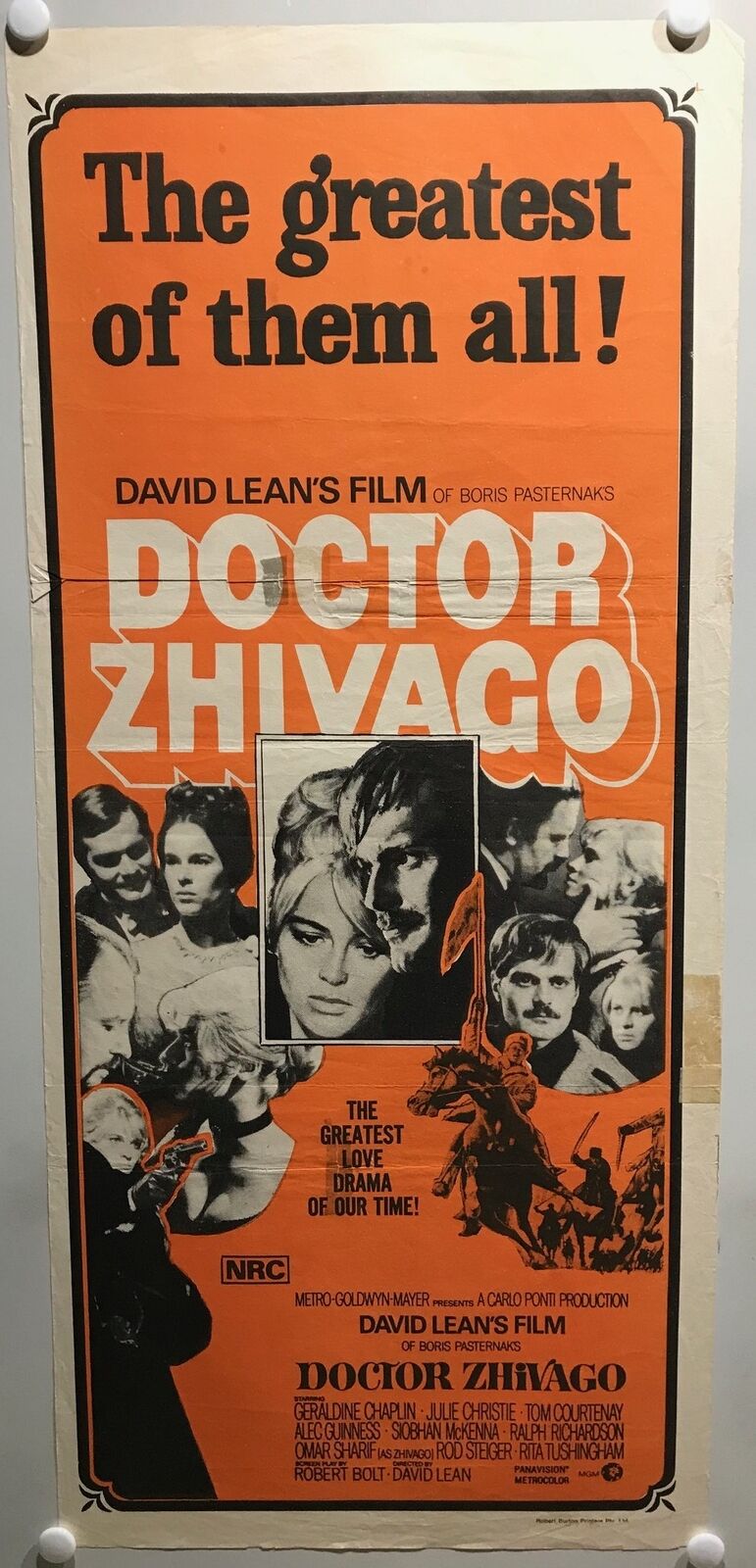 ORIGINAL DAYBILL MOVIE POSTER - DOCTOR ZHIVAGO - (ORANGE POSTER)