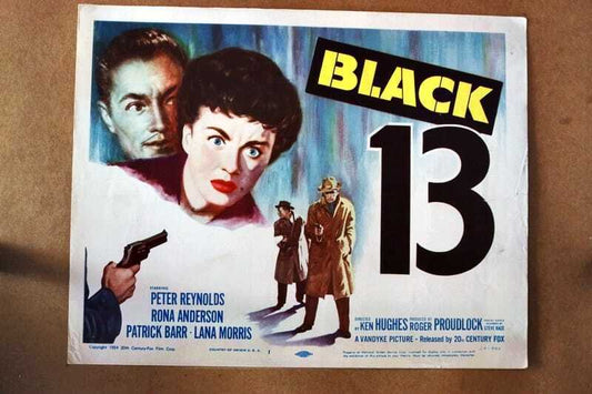 ORIGINAL LOBBY CARD - BLACK 13 - 1954 - title card