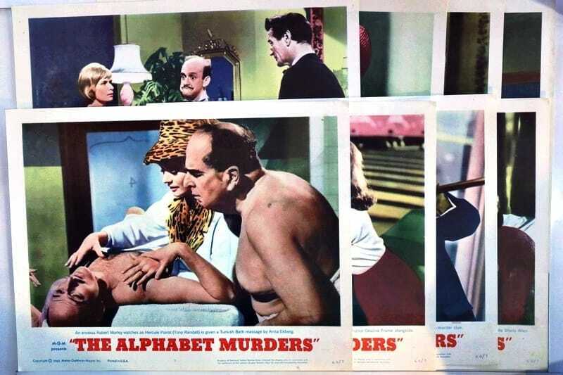 ORIGINAL LOBBY CARDS - ALPHABET MURDERS - 1966 - set of 8