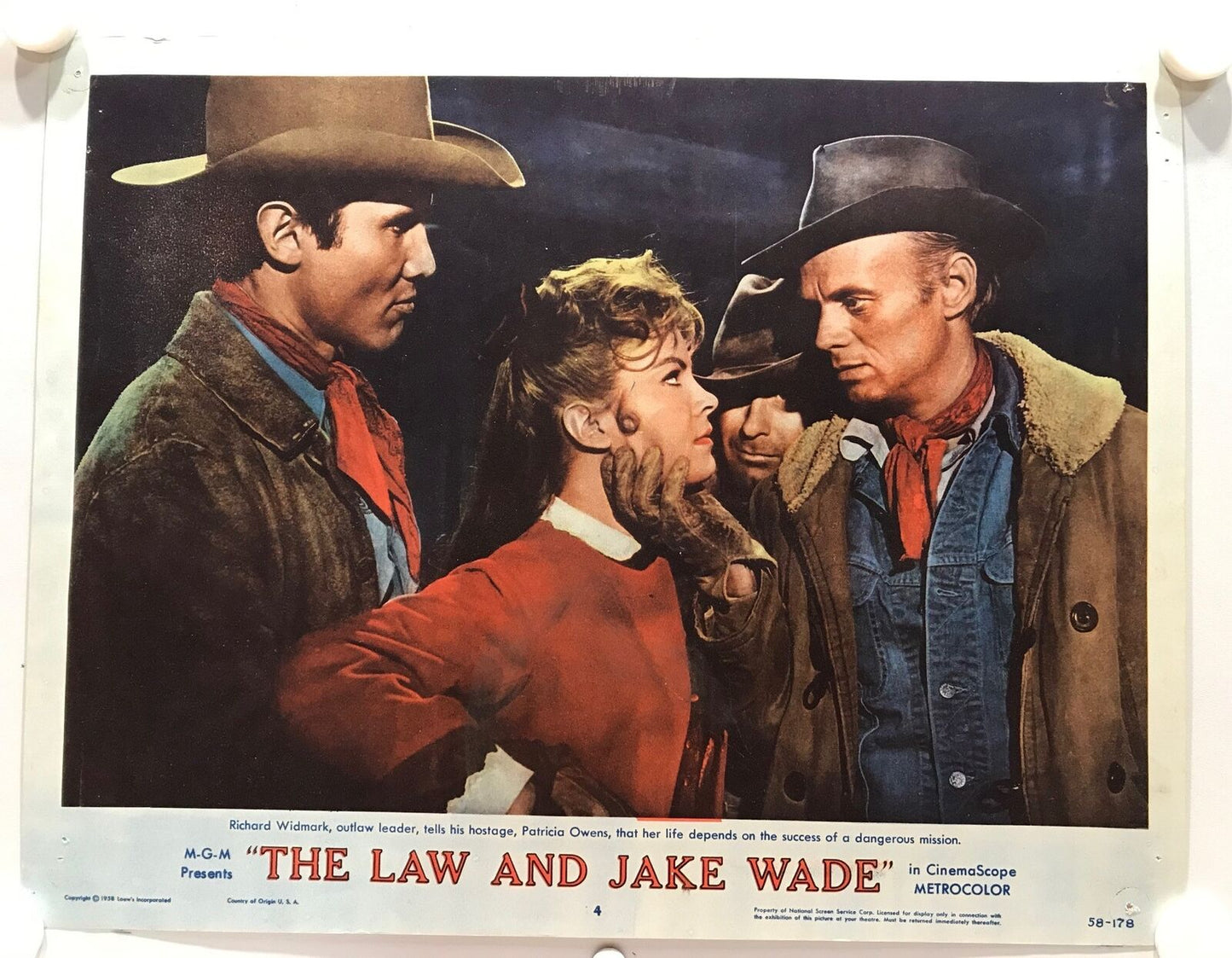 ORIGINAL LOBBY CARDS - THE LAW AND JAKE WADE - 1958 - set of 8