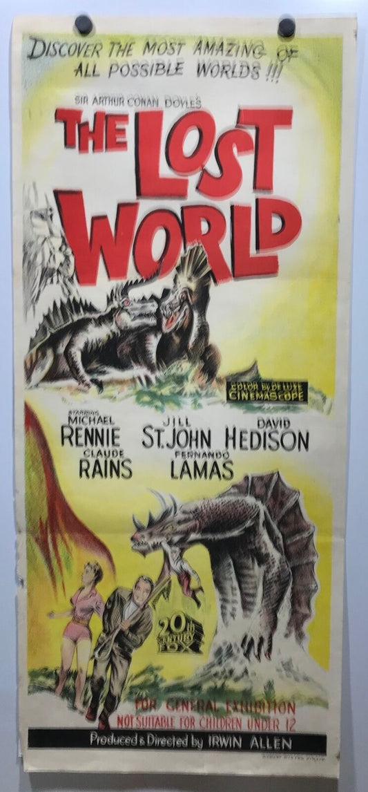 ORIGINAL DAYBILL MOVIE POSTER - THE LOST WORLD - 1960