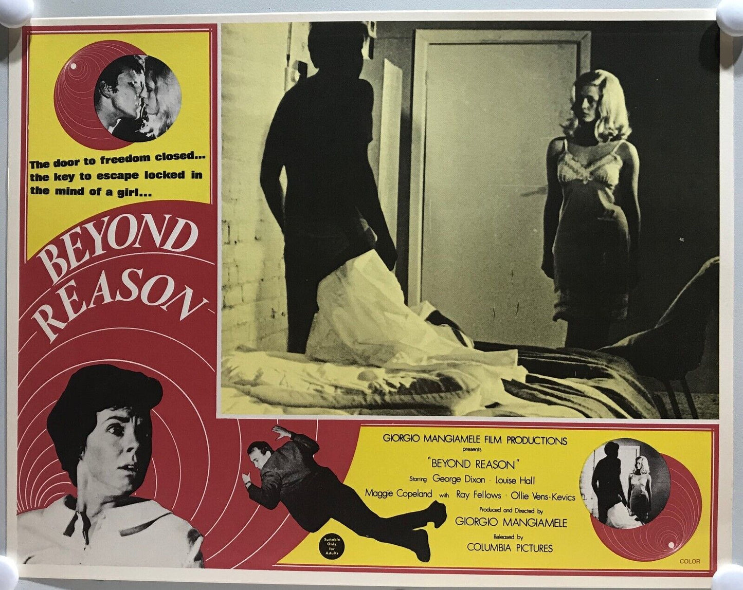 ORIGINAL LOBBY CARDS - BEYOND REASON - 1970 - set of 8 - Australian