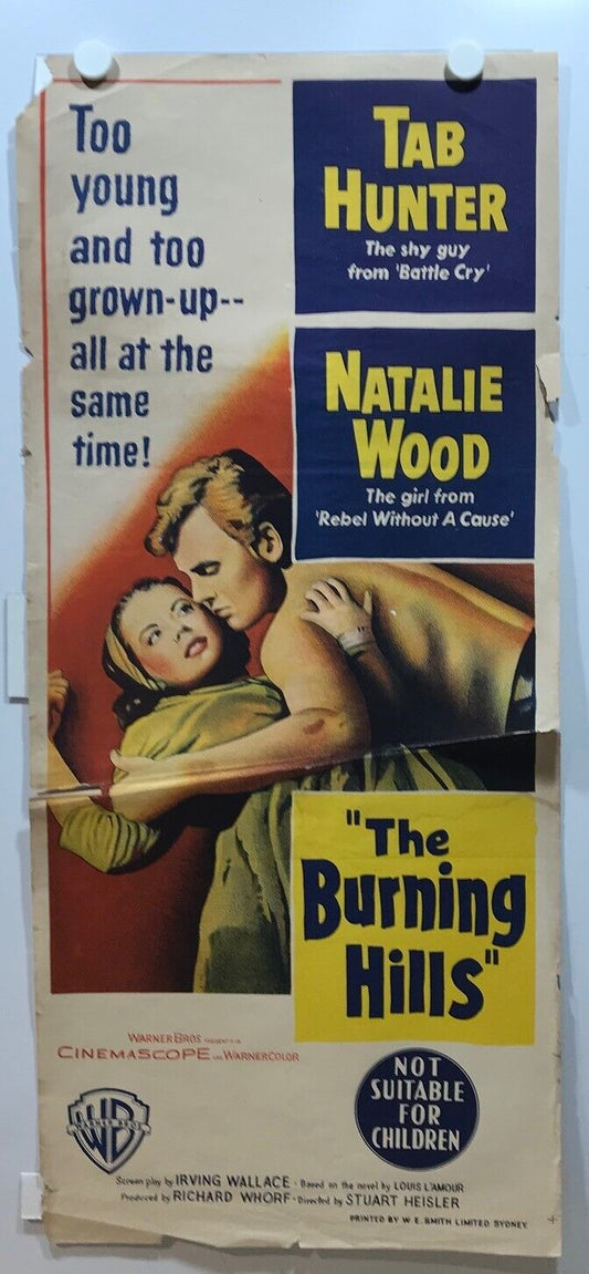 ORIGINAL DAYBILL MOVIE POSTER - THE BURNING HILLS - 1956