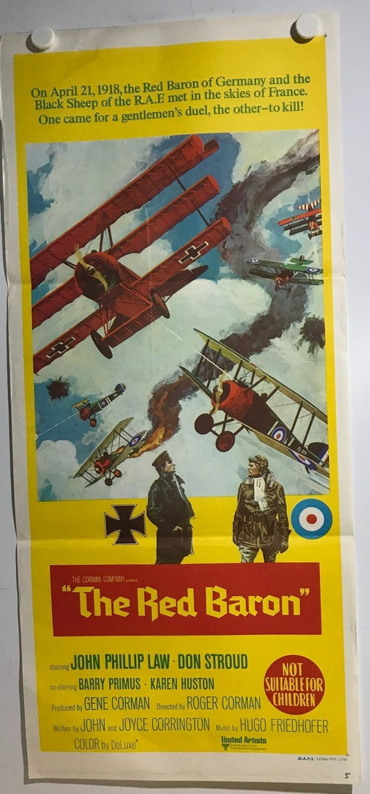 ORIGINAL DAYBILL MOVIE POSTER - THE RED BARON - 1971 - Aka Von Ricthofen and Brown