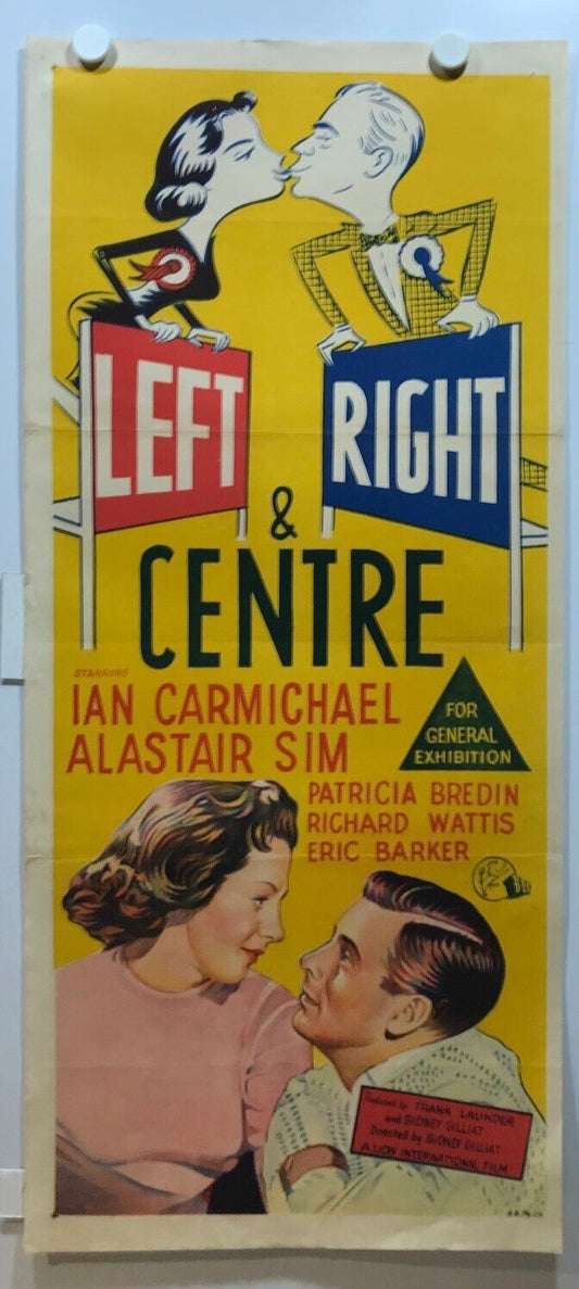 ORIGINAL DAYBILL MOVIE POSTER - LEFT RIGHT & CENTRE - 1959