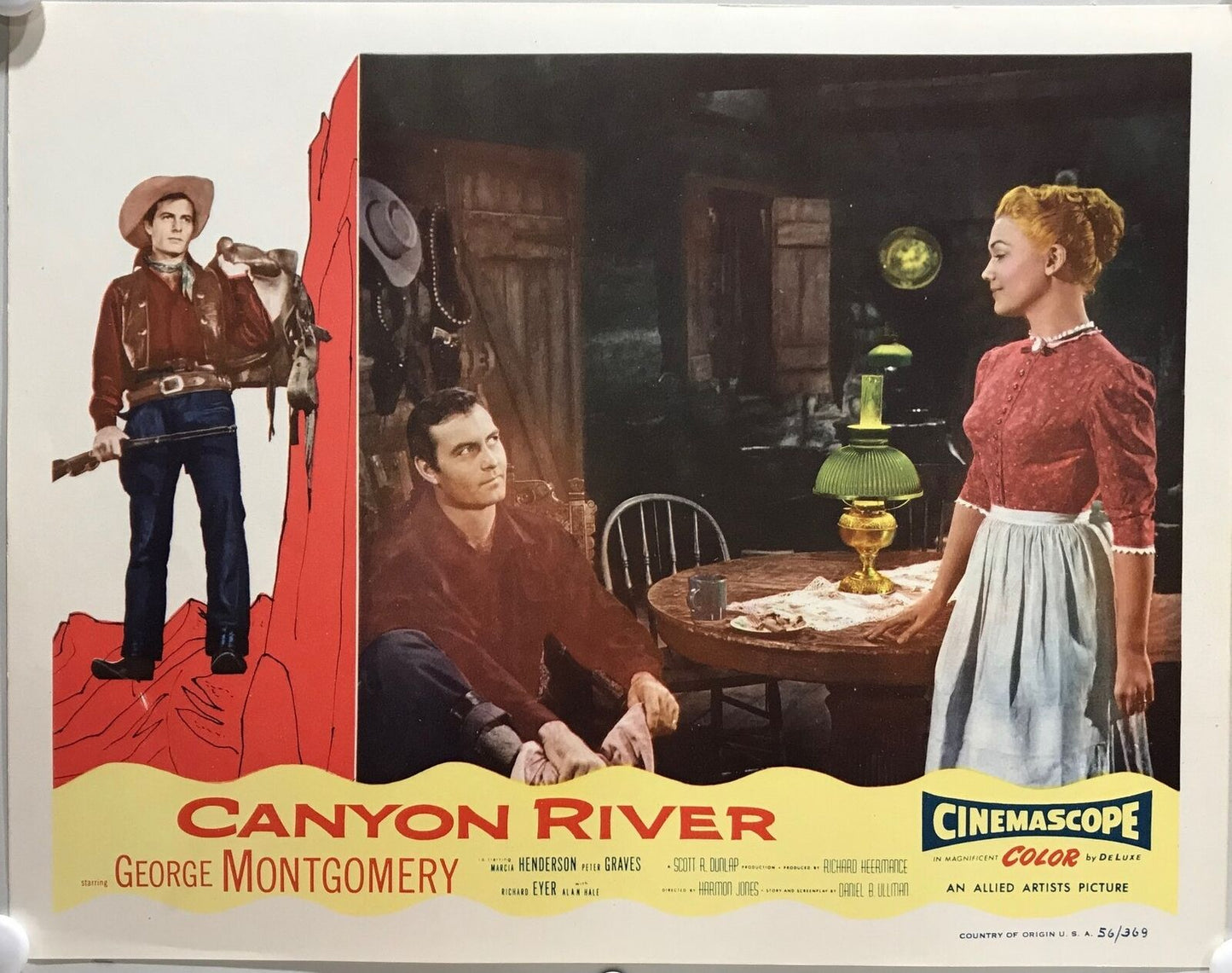 ORIGINAL LOBBY CARDS - CANYON RIVER - 1956 - set of 8