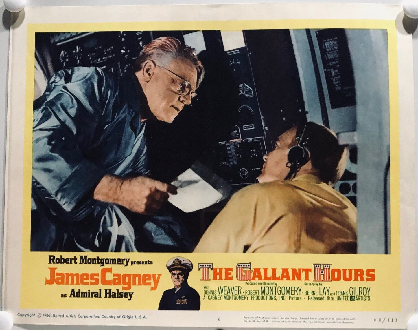 ORIGINAL LOBBY CARD - THE GALLANT HOURS - 1960 - key #6 card