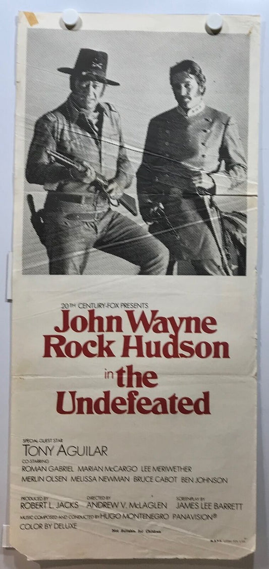 ORIGINAL DAYBILL MOVIE POSTER - THE UNDEFEATED - 1969