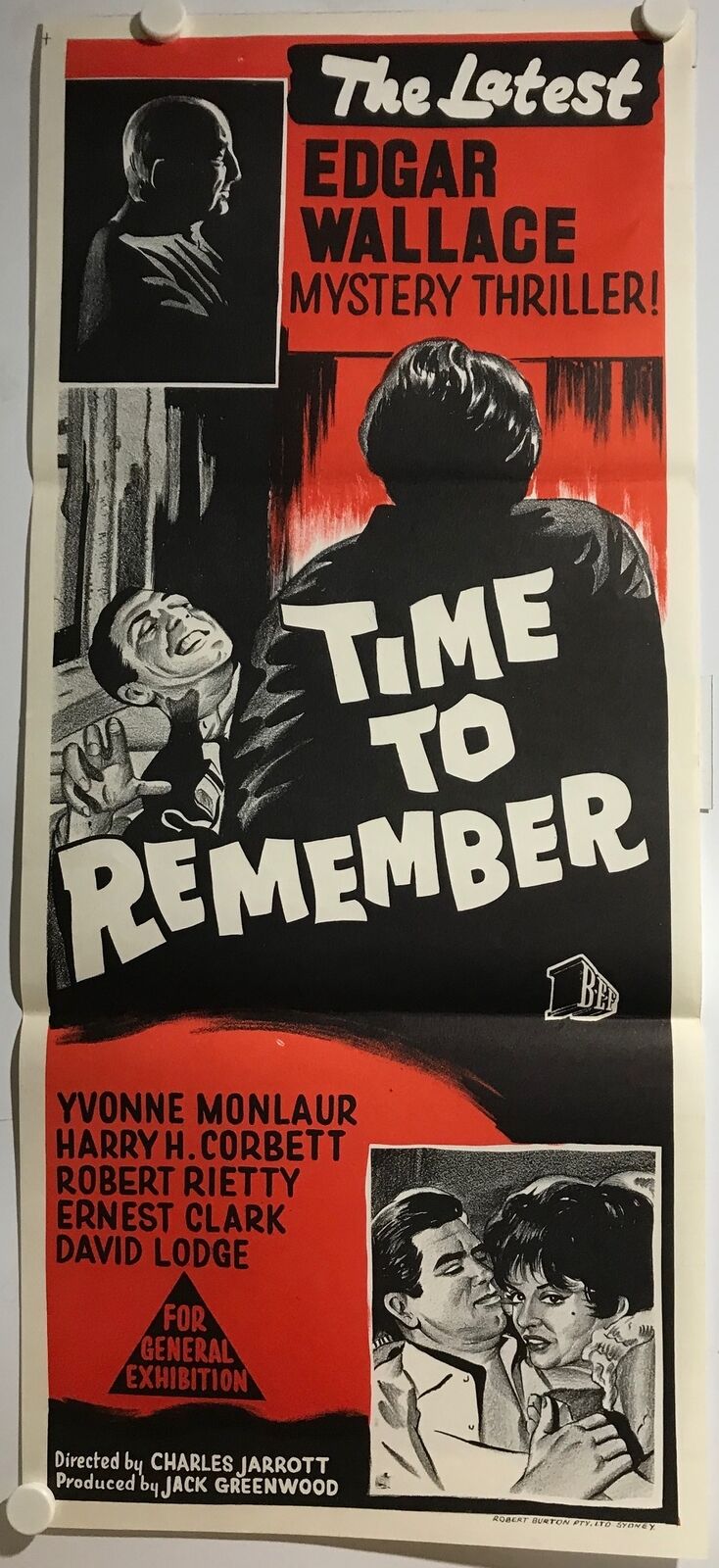 ORIGINAL DAYBILL MOVIE POSTER - TIME TO REMEMBER -1962