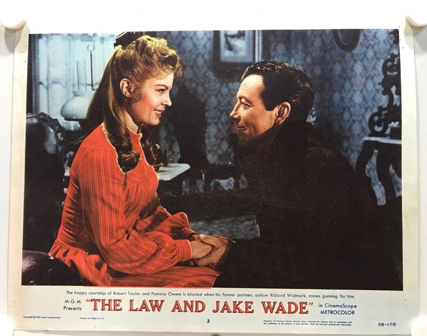 ORIGINAL LOBBY CARDS - THE LAW AND JAKE WADE - 1958 - set of 8