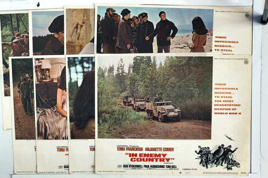 ORIGINAL LOBBY CARDS - IN ENEMY COUNTRY - 1968 - set of 8