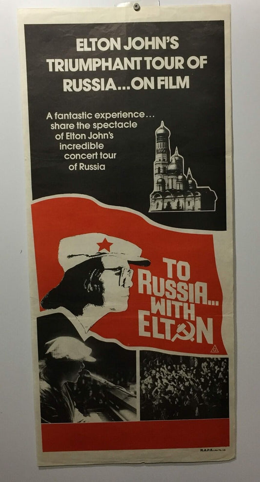 ORIGINAL DAYBILL MOVIE POSTER - TO RUSSIA WITH ELTON JOHN - 1979